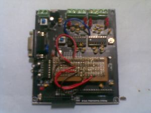 The Robot controller board, plugged in with Atmega328